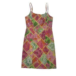 Vintage Lilly Pulitzer Patchwork Print Sundress Size 0